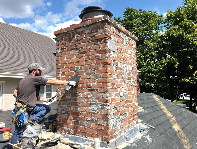 Completed chimney rebuild by Brooklyn Chimney Sweep in Brooklyn, OH