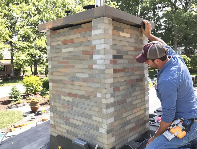 Brooklyn Chimney Sweep completing a modern chimney remodel in Brooklyn, OH