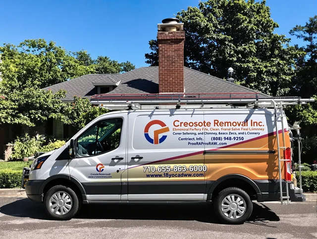 Brooklyn Chimney Sweep technician removing creosote safely in Brooklyn, OH