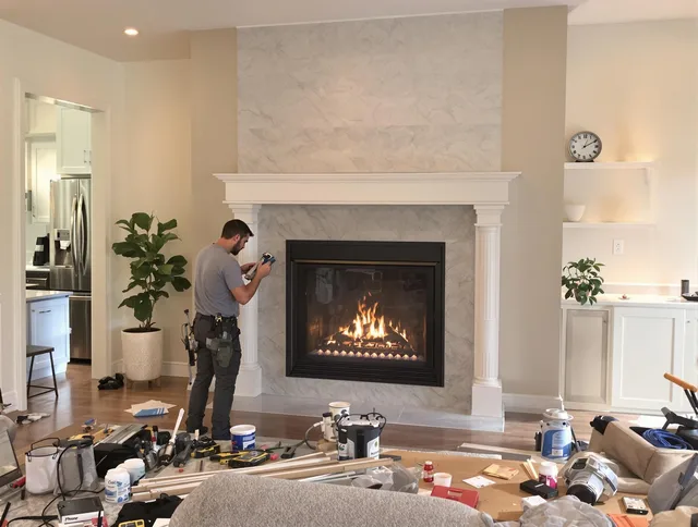 Newly installed fireplace by Brooklyn Chimney Sweep in Brooklyn, OH