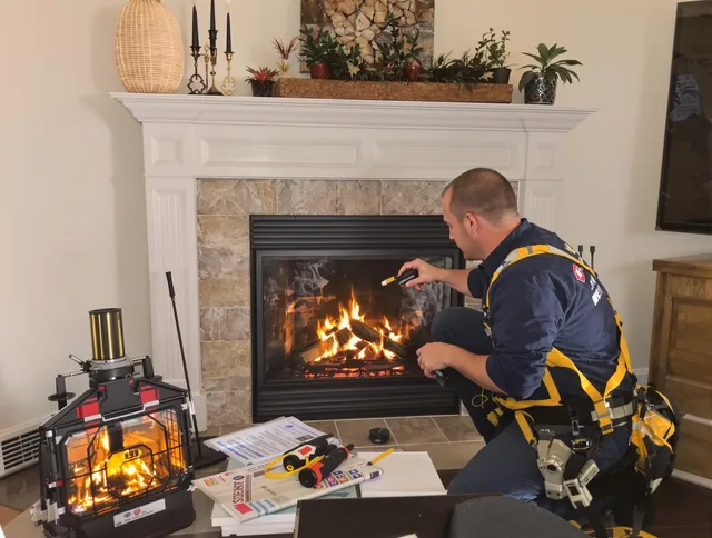 Safety-focused fireplace inspection by Brooklyn Chimney Sweep in Brooklyn, OH