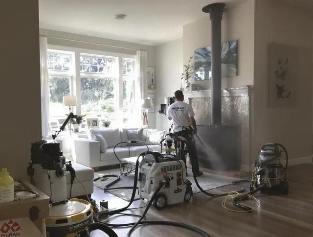 Soot removal service by Brooklyn Chimney Sweep for a fireplace in Brooklyn, OH